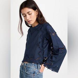 Sea NY Anita Eyelet Top L